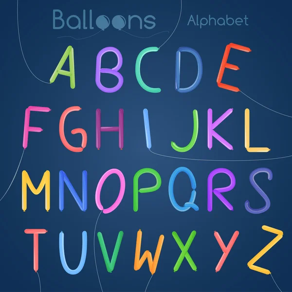 Luftballons Alphabet Buchstaben — Stockvektor