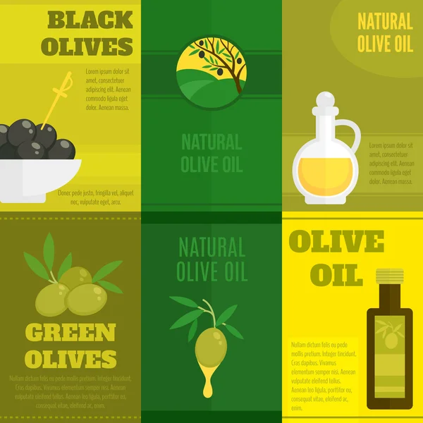 Sada mini plakát olivy — Stockový vektor