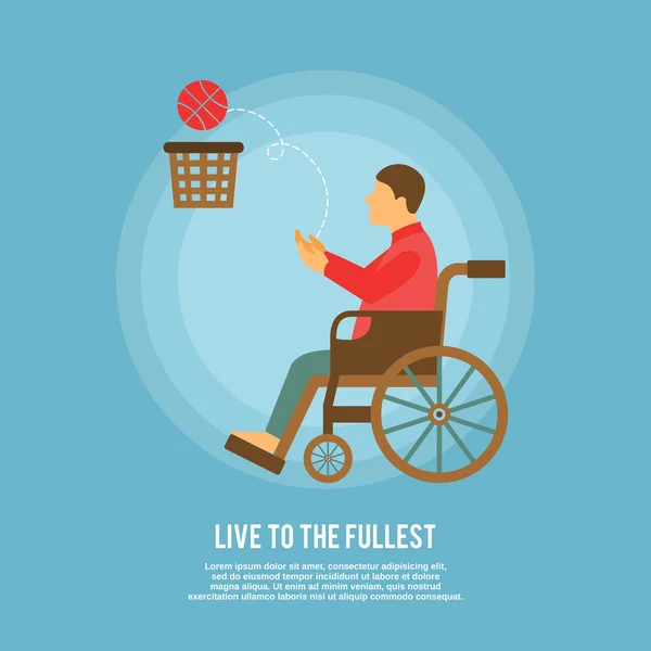 Tekerlekli sandalye basketbol poster — Stok Vektör