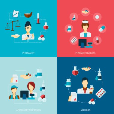 Eczacı simgesi düz ayarlamak