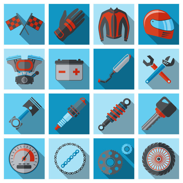 Motorcycle parts flat set