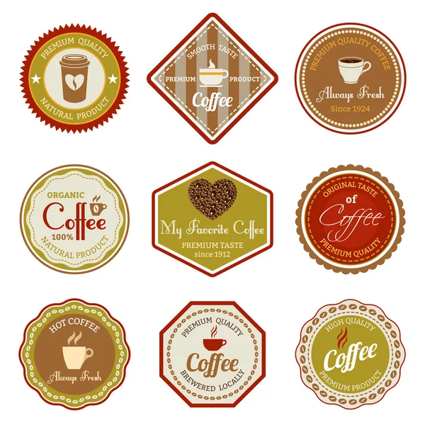 Ensemble d'étiquettes de café — Image vectorielle