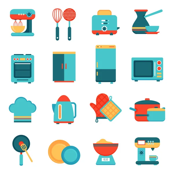 Aparatos de cocina iconos conjunto — Vector de stock