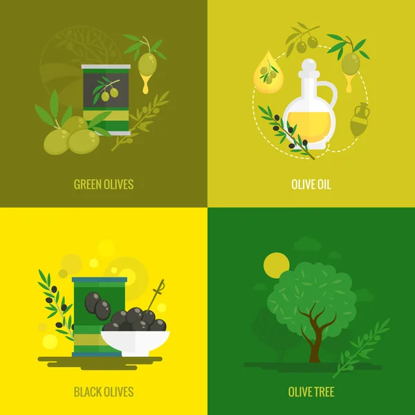 Olives mini poster set — Stock Vector