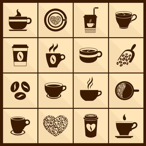 Coffee cup icons black — Stock Vector