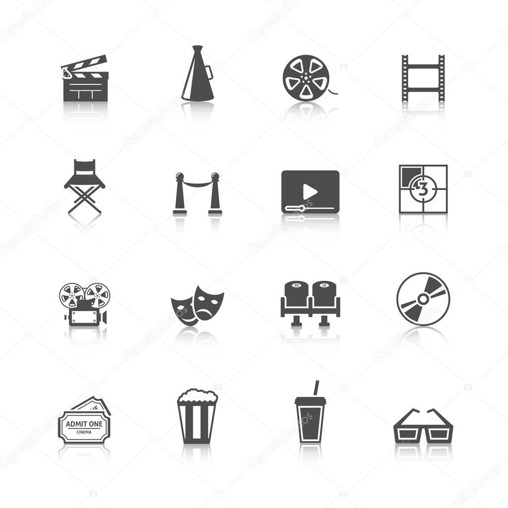 Cinema icons set