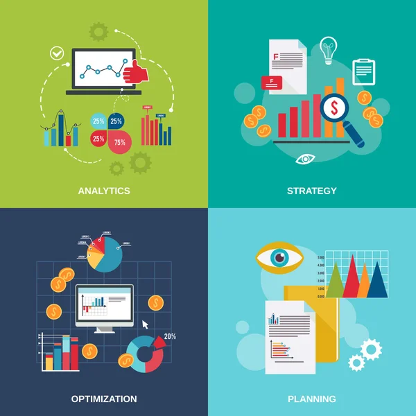 Business diagram ikoner platt set — Stock vektor