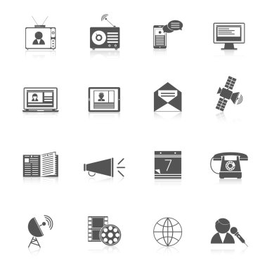 Medya Icons siyah set