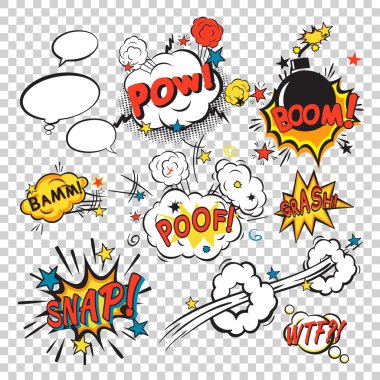 Comic boom set clipart