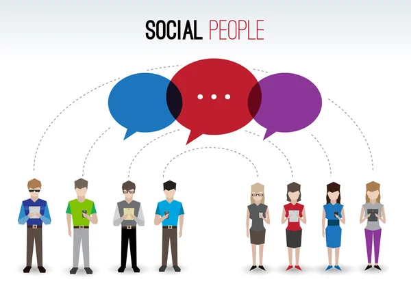 Concepto de personas sociales — Vector de stock