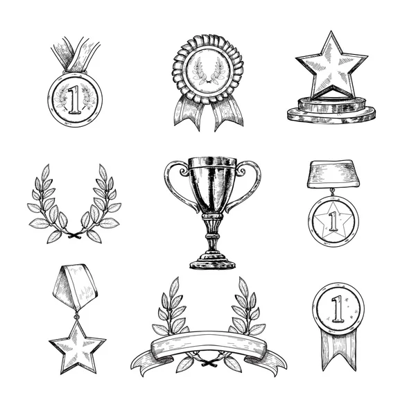 Award icons set — Stock Vector