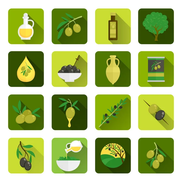 Olives icons flat — Stock Vector