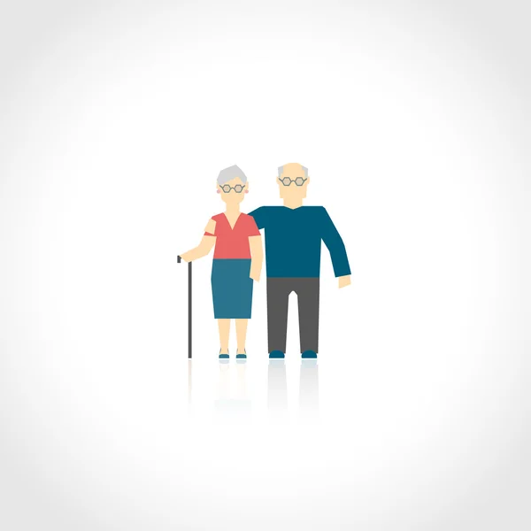 Senior Couple Flat — Stock Vector