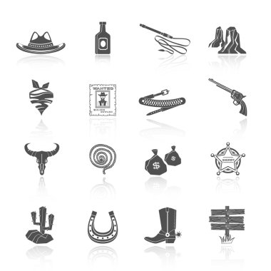 Kovboy simgeler siyah