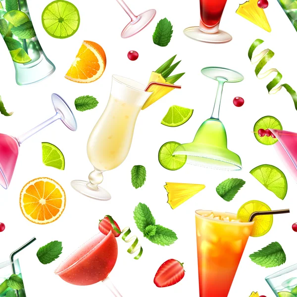 Cocktail motif sans couture — Image vectorielle