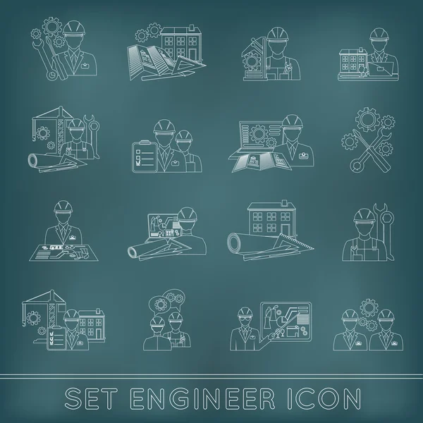 Engineer Icon Outline — Stock Vector