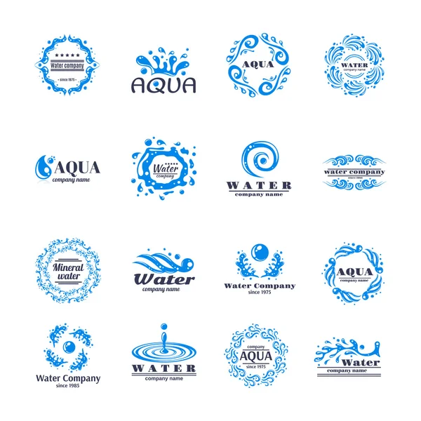 Wasser Logo Set — Stockvektor