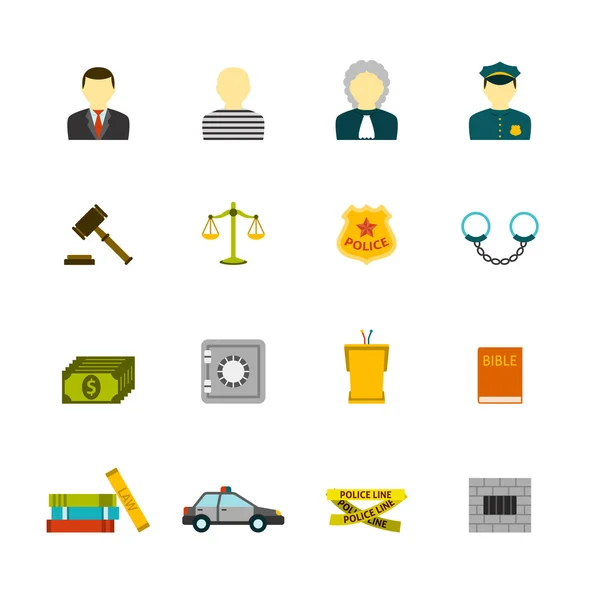 Crime and Punishments Icons Set — Stock Vector