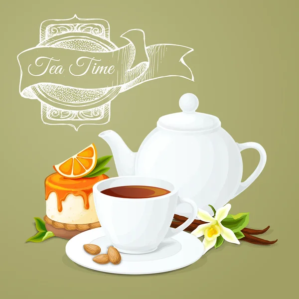 Tea party poster — Stock Vector