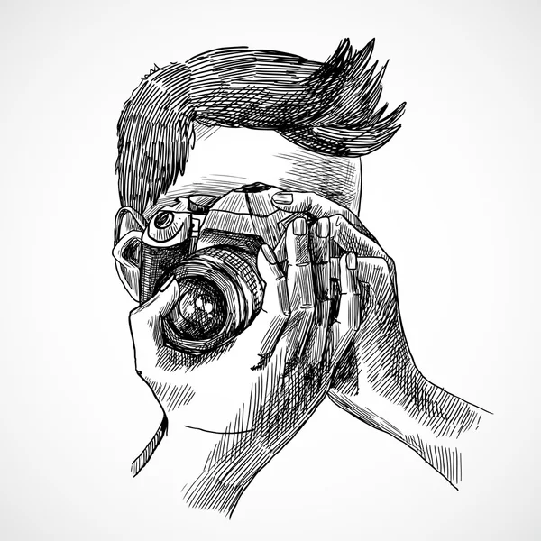 Photographe portrait croquis — Image vectorielle