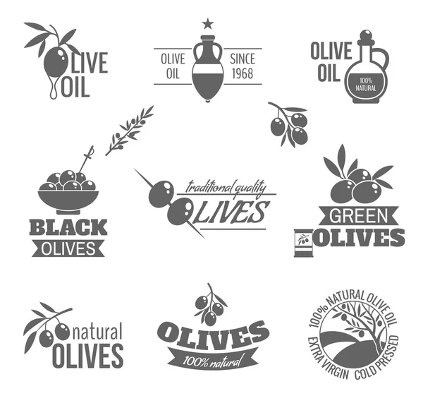 Set label Olives - Stok Vektor