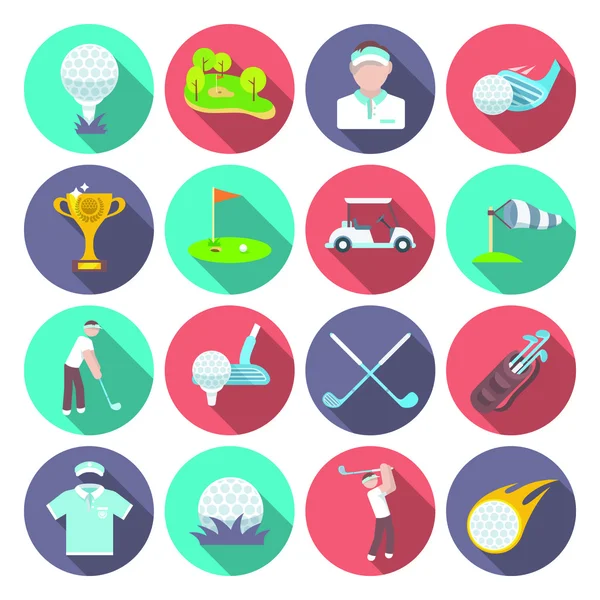 Juego de iconos de golf — Vector de stock