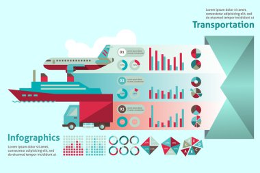 Taşıma Infographic kümesi