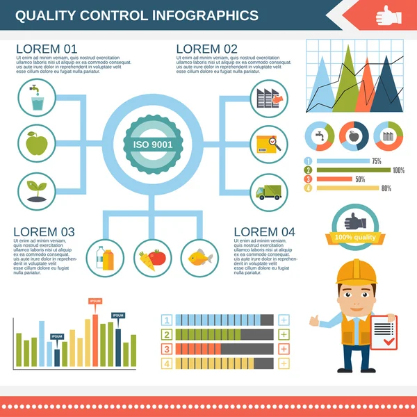 Infografía de control de calidad — Archivo Imágenes Vectoriales