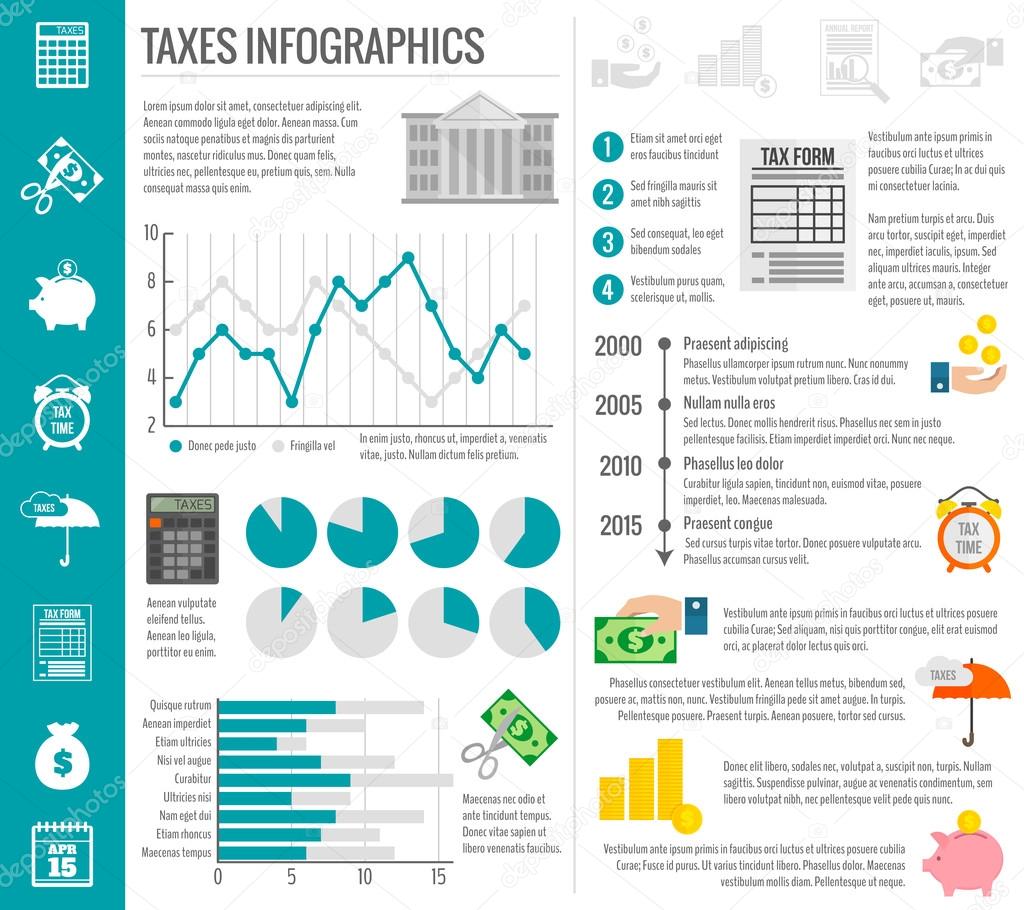 Tax infographics set