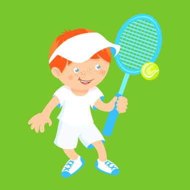 badminton raket ile çocuk