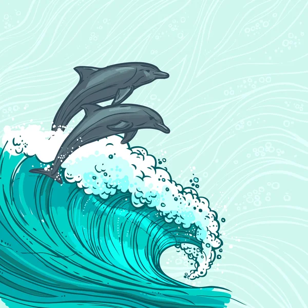 Fondo de olas marinas — Vector de stock