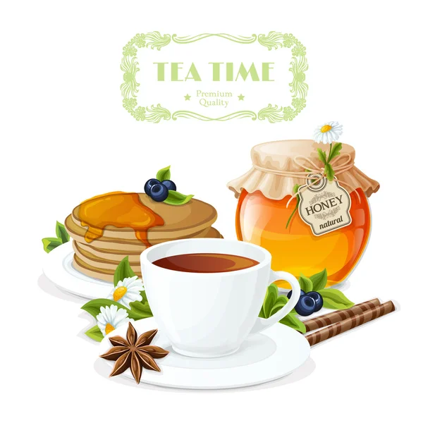 Tea time poster — Stock Vector