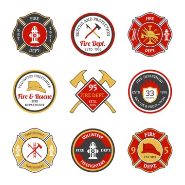 Fire department emblems clipart