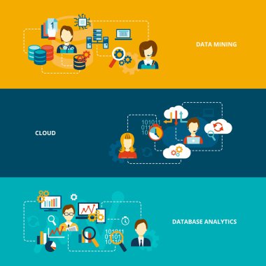 Veritabanı analytics afiş kümesi