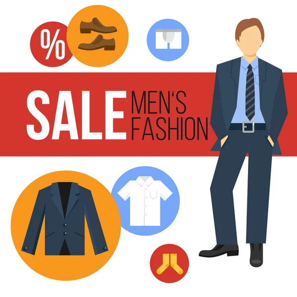 Mannen mode kleding verkoop — Stockvector