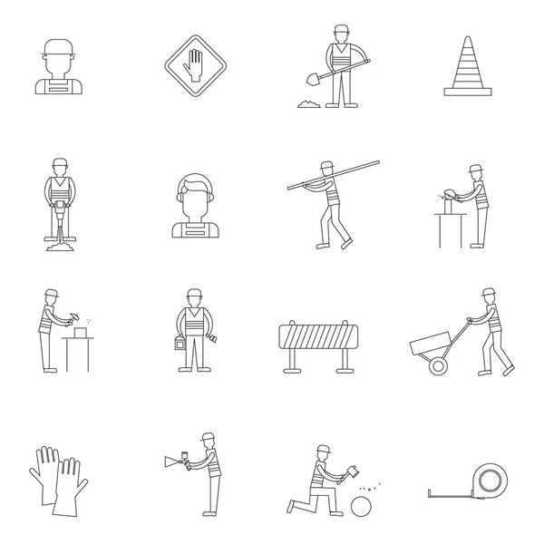 Közúti dolgozók szerkezeti ikon — Stock Vector