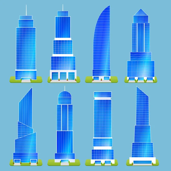 事務所建物セット — ストックベクタ