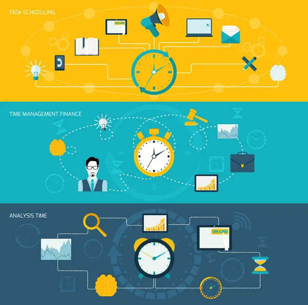 Time management banner ange — Stock vektor