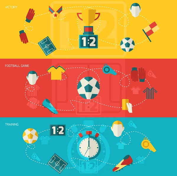 Icônes de football plat — Image vectorielle