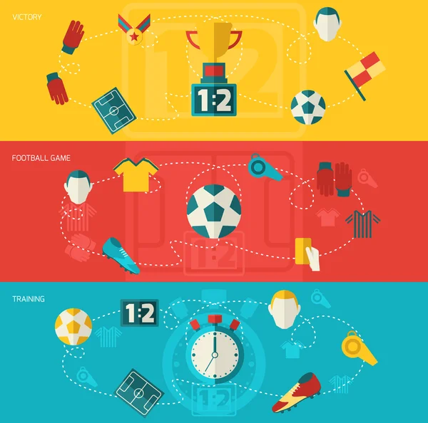 Ícones de futebol plana —  Vetores de Stock