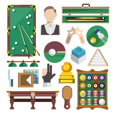 Bilardo simgeler düz