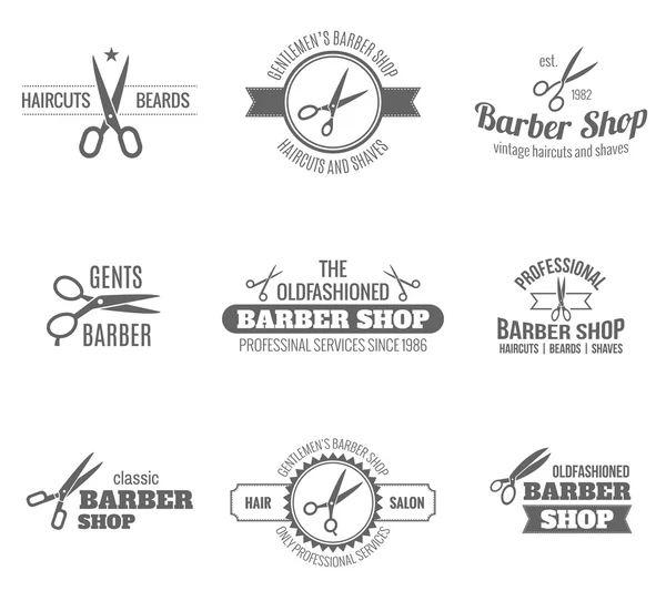 Etiqueta de barbeiro preto —  Vetores de Stock