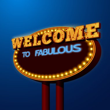 Vegas gece hayatı billboard işareti poster