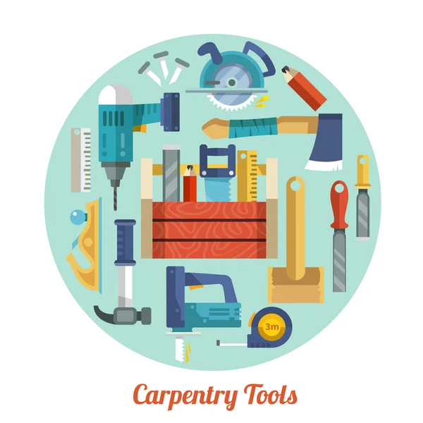 Conjunto de ferramentas de carpintaria —  Vetores de Stock