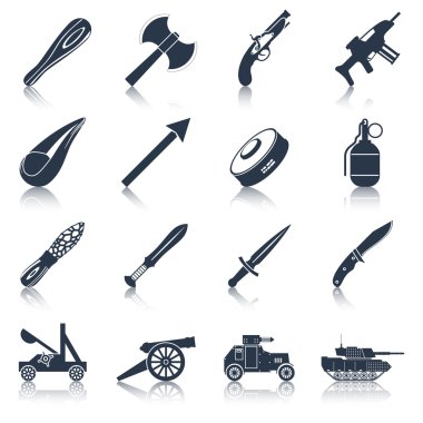 Silah Icons siyah set