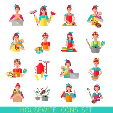 Ev hanımı Icon Set