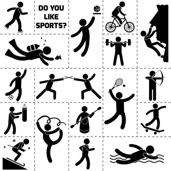 Sport Icône Noir — Image vectorielle