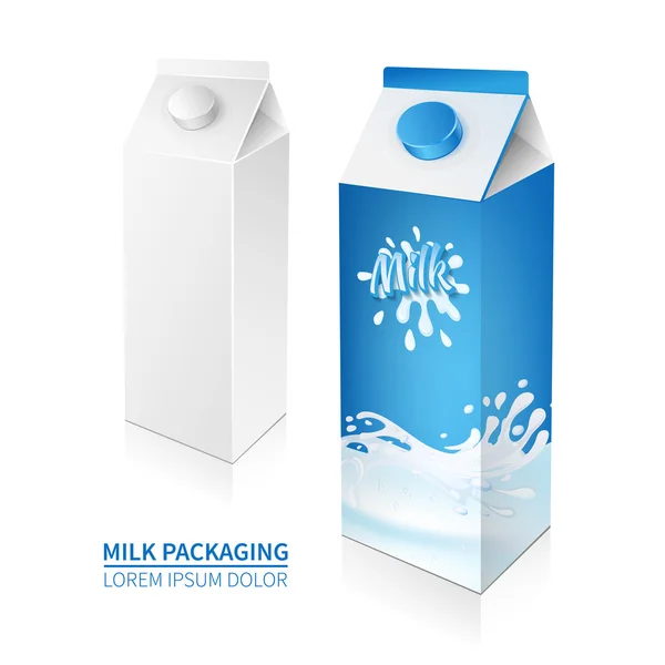 Pakket melk Box — Stockvector