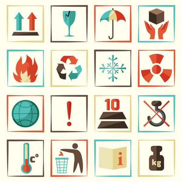 Packing Symbols Set — Stock Vector