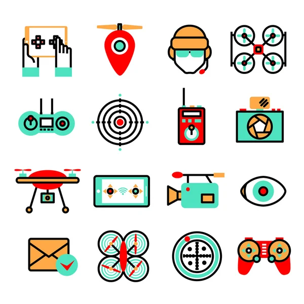 Set de iconos de drones — Archivo Imágenes Vectoriales